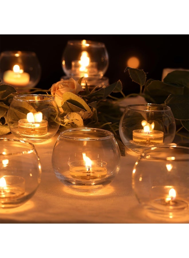 Lamorgift Glass Tealight Candle Holder Set of 12- Round Clear Votive Candle Holders for Table Decor, Party& Wedding Decorations - Image 4